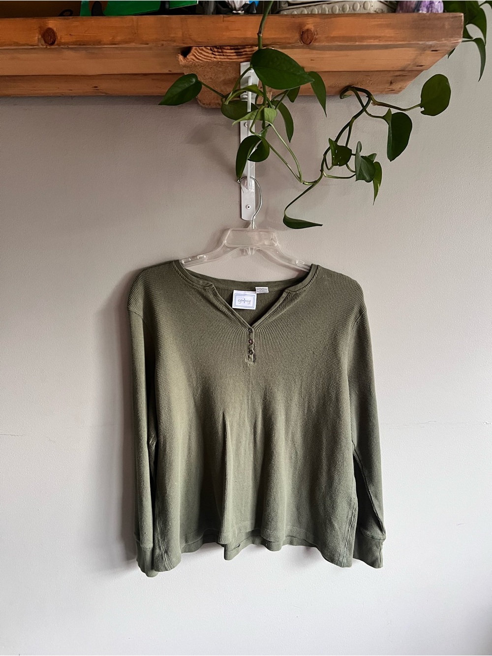 Olive Green Long Sleeve Top
